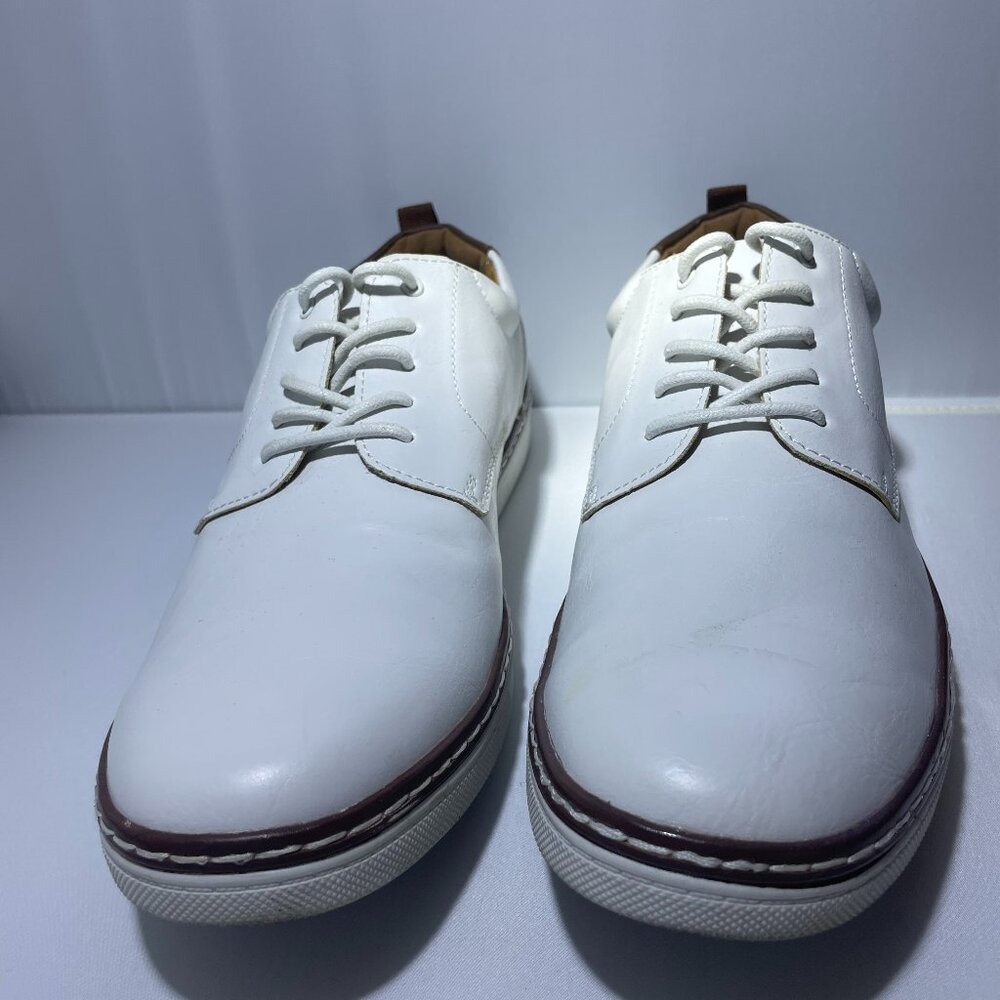 Alfani Billy Men's White Leather Lace Up Casual Oxford shoes Size 11M